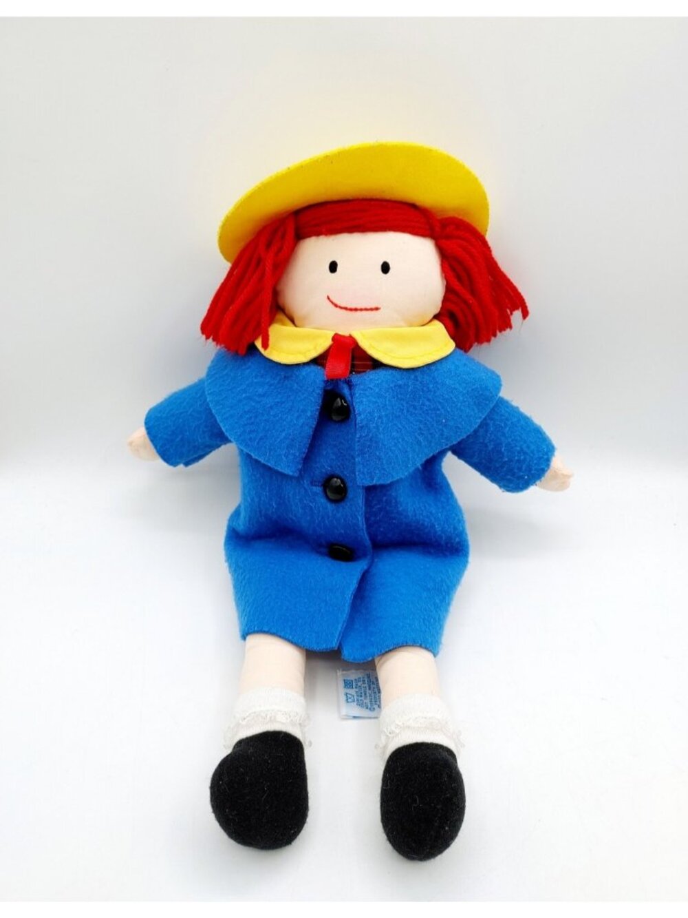Eden Madeleine Style Rag Doll 14” Red Hair Blue Coat Yellow Hat Plush Toy